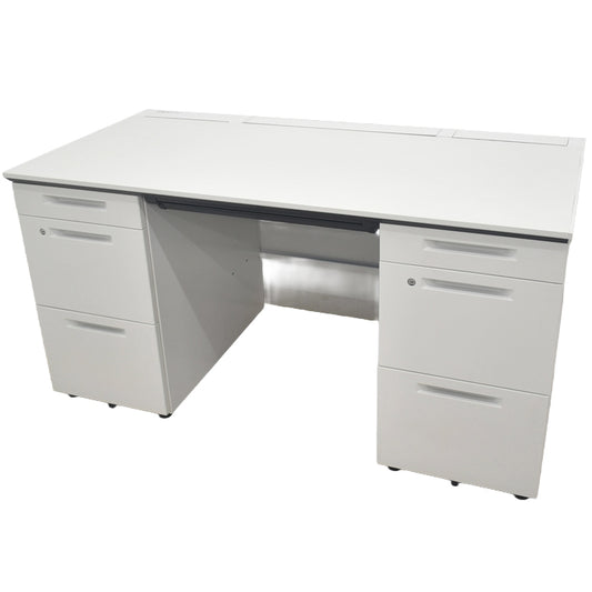 【中古】コクヨ ISシリーズ 両袖デスク W1400 2025082603【中古オフィス家具】