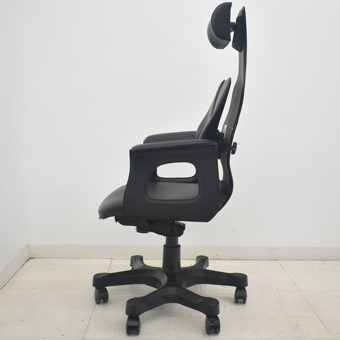 【中古】デュオレスト CHAIRMAN ハイバック ヘッドレスト 固定肘 革張り 2025090105【中古オフィス家具】