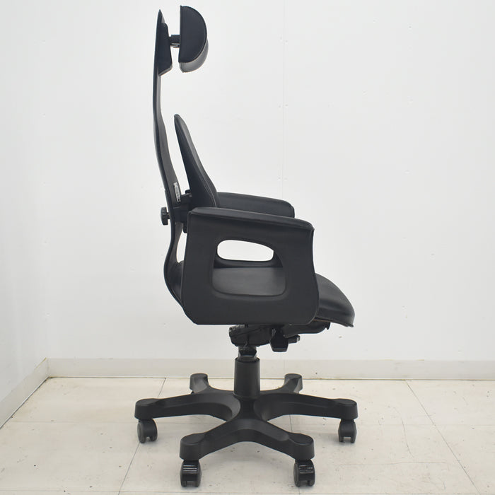 【中古】デュオレスト CHAIRMAN ハイバック ヘッドレスト 固定肘 革張り 2025090105【中古オフィス家具】