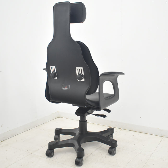 【中古】デュオレスト CHAIRMAN ハイバック ヘッドレスト 固定肘 革張り 2025090105【中古オフィス家具】