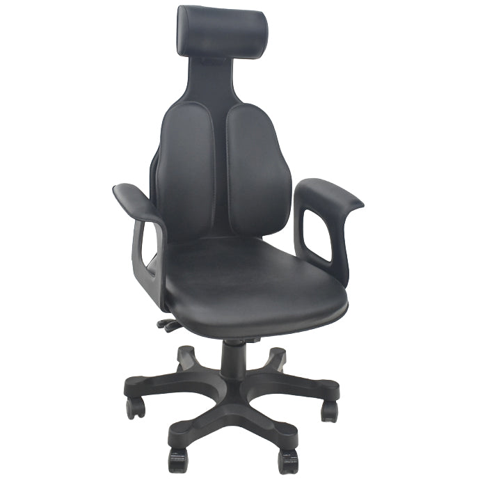 【中古】デュオレスト CHAIRMAN ハイバック ヘッドレスト 固定肘 革張り 2025090105【中古オフィス家具】