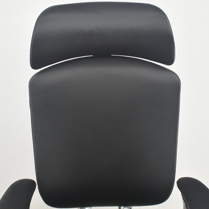 【中古】オカムラ コンテッサ 可動肘 ランバーサポート ポリッシュ 革張り 2025090402【中古オフィス家具】