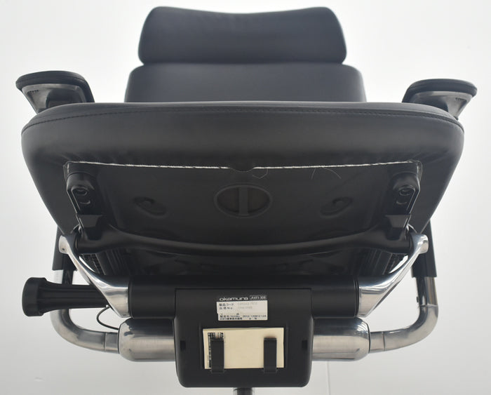 【中古】オカムラ コンテッサ 可動肘 ランバーサポート ポリッシュ 革張り 2025090402【中古オフィス家具】