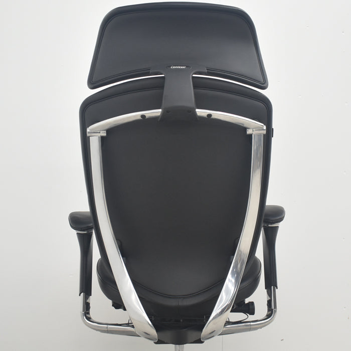 【中古】オカムラ コンテッサ 可動肘 ランバーサポート ポリッシュ 革張り 2025090402【中古オフィス家具】