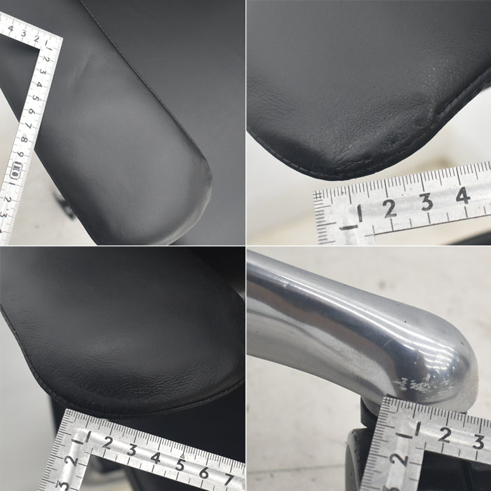 【中古】オカムラ コンテッサ 大型ヘッドレスト 可動肘 アルミポリッシュ 革張り 2025090403【中古オフィス家具】