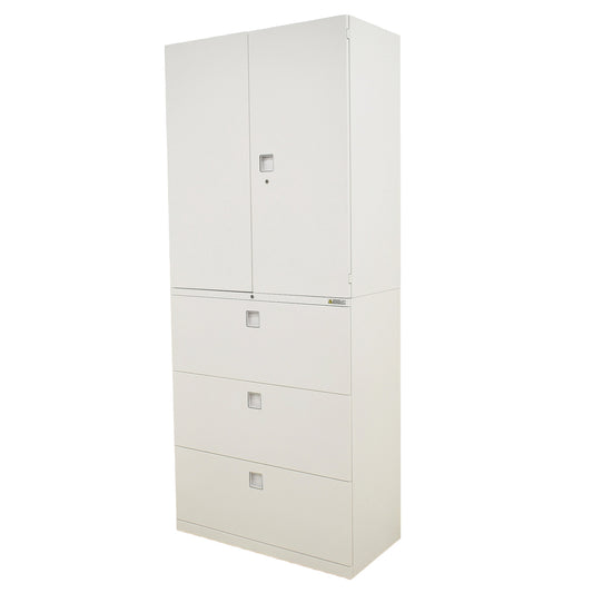 【中古】オカムラ レクトライン 両開き+3段ラテラル ユニット書庫 幅900 2025101410【中古オフィス家具】