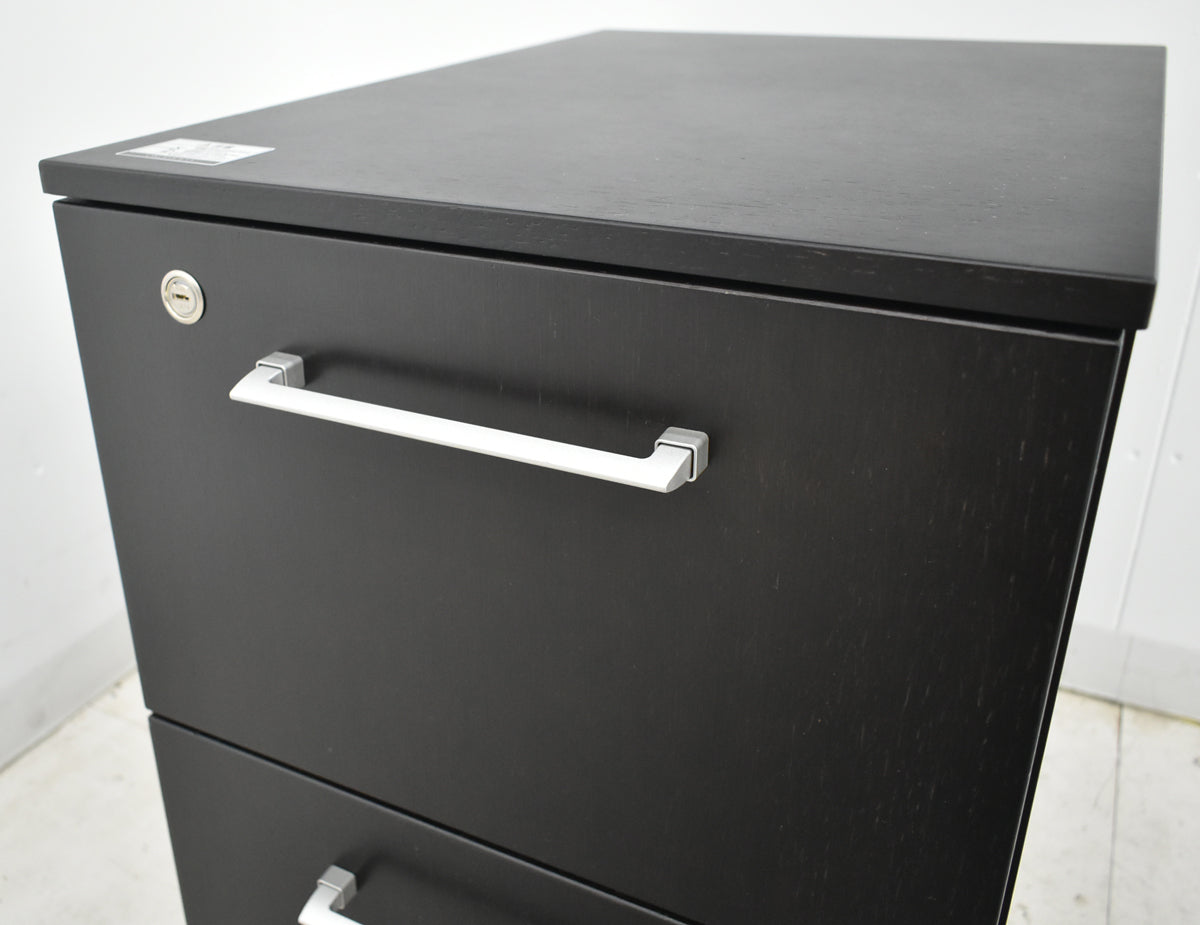 【中古】オカムラ EX-100 2段ワゴン ソフトクローズ 幅435 2025101602【中古オフィス家具】