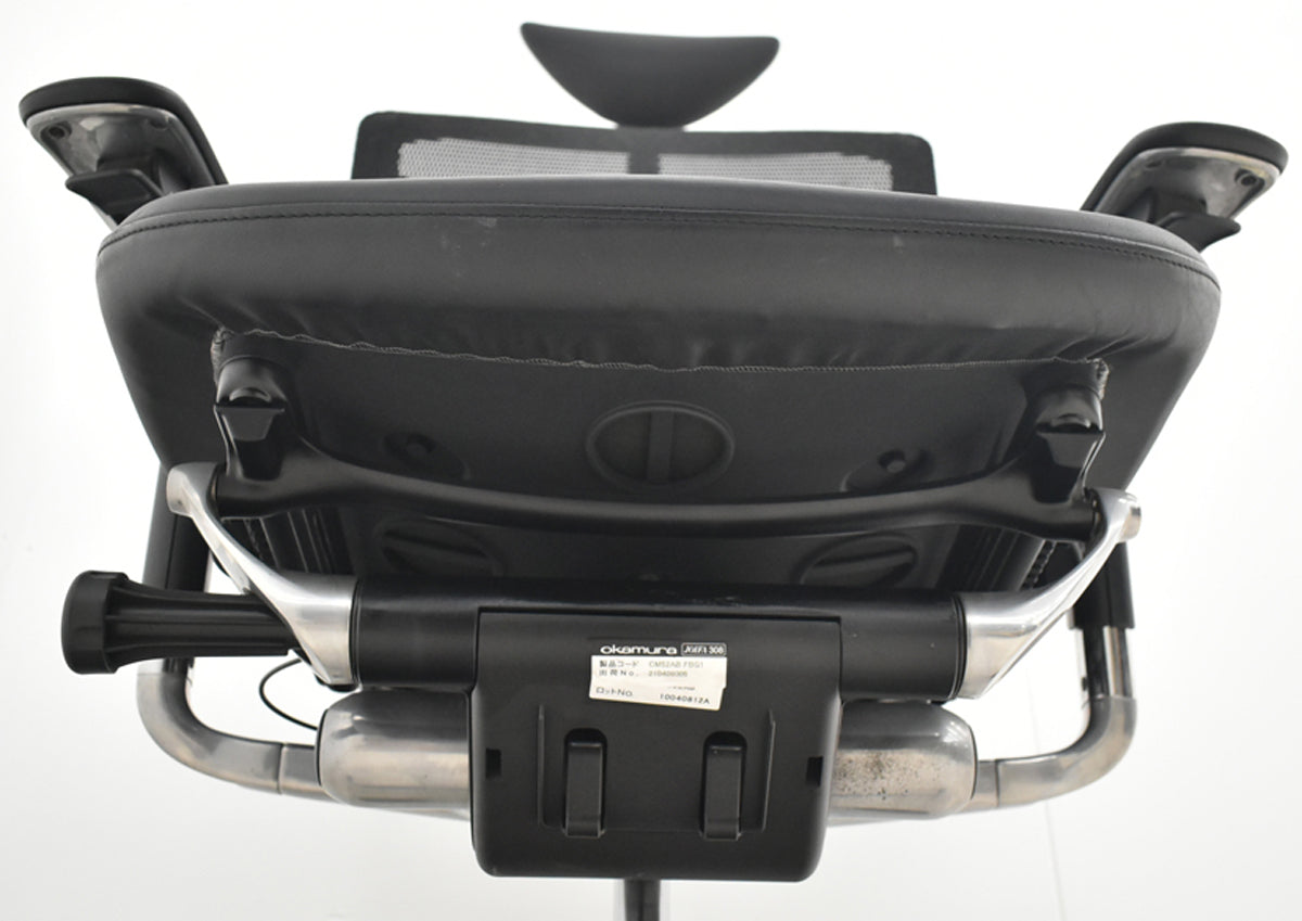 【中古】オカムラ コンテッサ 可動肘 ヘッドレスト ランバーサポート 革張り 肘パッド新品 2025101605【中古オフィス家具】