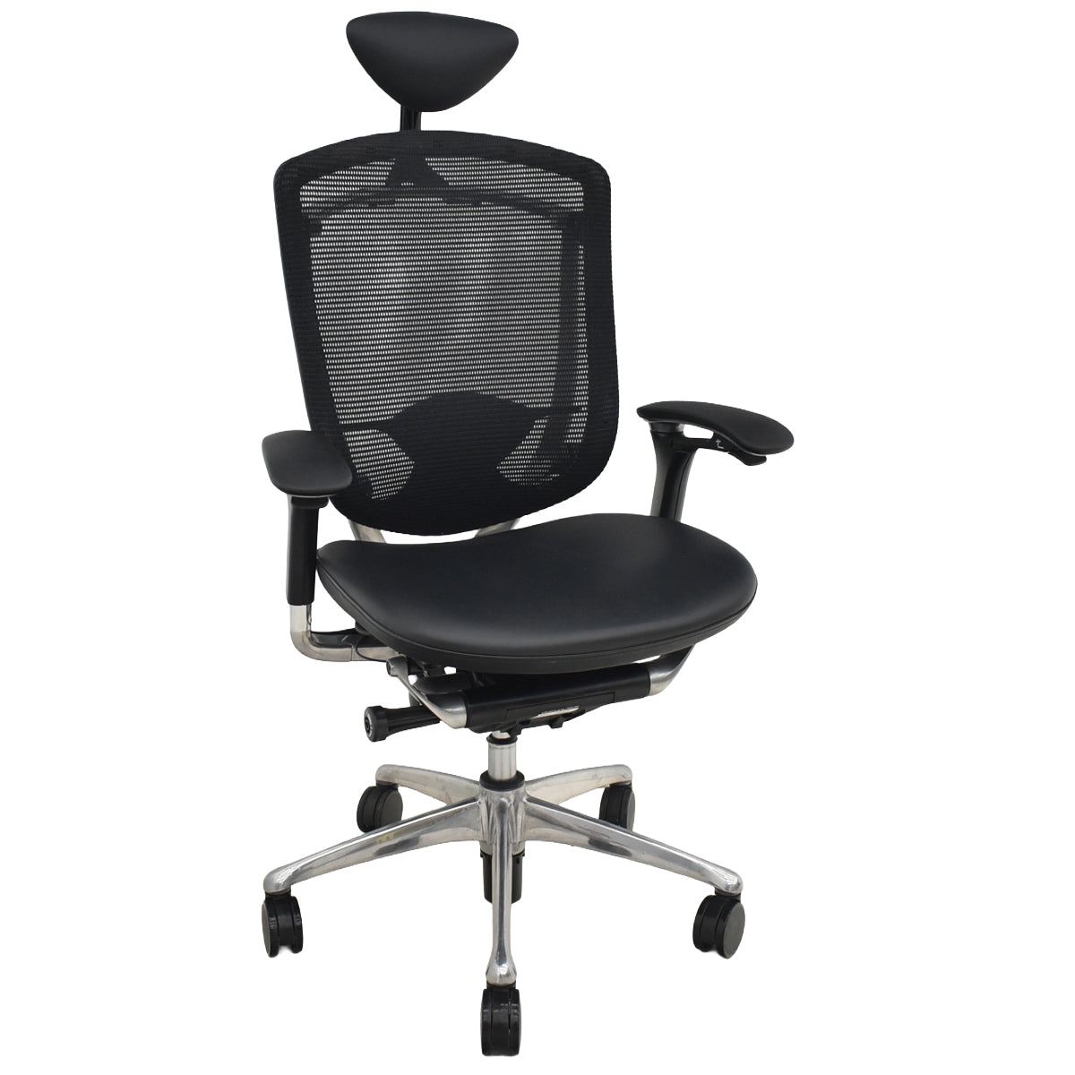 【中古】オカムラ コンテッサ 可動肘 ヘッドレスト ランバーサポート 革張り 肘パッド新品 2025101605【中古オフィス家具】