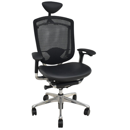 【中古】オカムラ コンテッサ 可動肘 ヘッドレスト ランバーサポート 革張り 肘パッド新品 2025101605【中古オフィス家具】