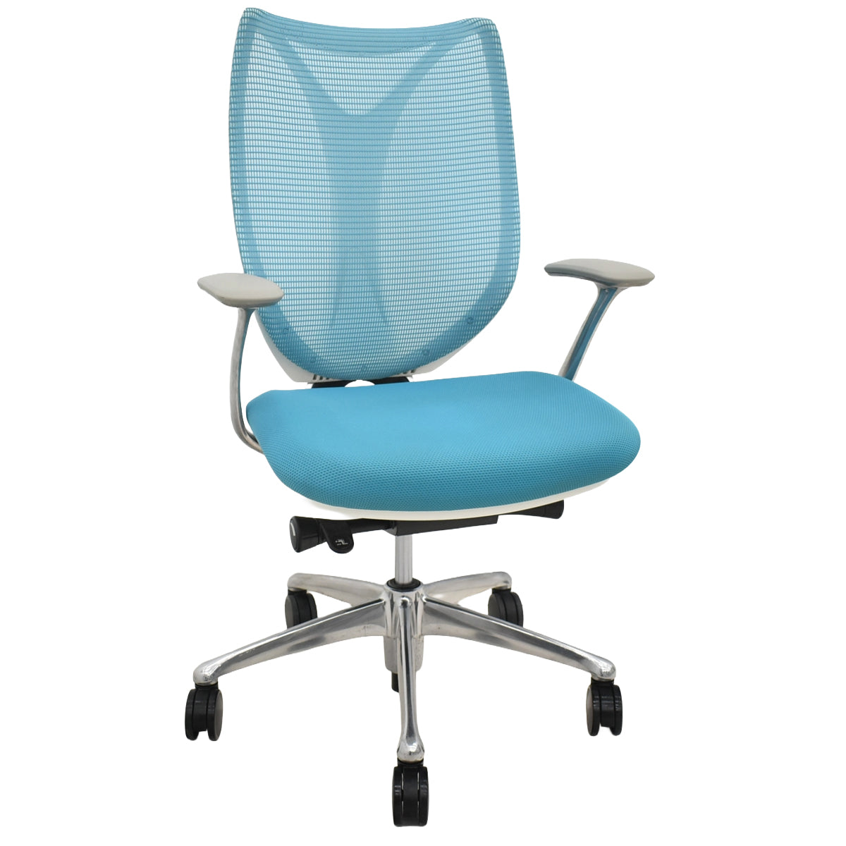 中古】オカムラ サブリナ スタンダード 固定肘 ポリッシュ 前傾機能