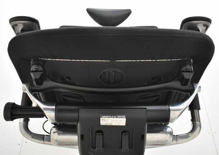 オカムラ コンテッサ ヘッドレスト 可動肘(新型肘パット)ランバーサポート アルミポリッシュ脚 2023040702【中古オフィス家具】【中古】