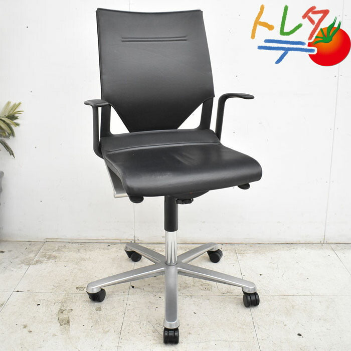 ウィルクハーン モダス 固定肘 革張り 2023041004【中古オフィス家具】【中古】