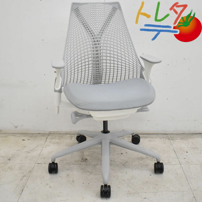 ハーマンミラー セイルチェア 可動肘 前傾機能付 ライトグレー 2023050102【中古オフィス家具】【中古】