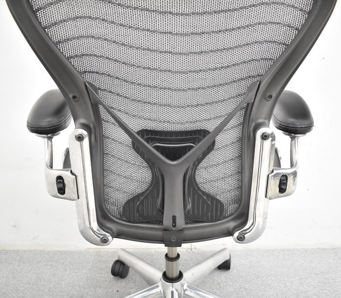 ハーマンミラー Hermanmiller アーロンチェア フル装備 ポスチャーフィット ウェーブメッシュ アルミポリッシュ 2023051702【中古オフィス家具】【中古】
