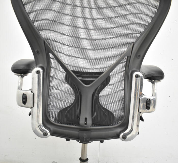 ハーマンミラー Hermanmiller アーロンチェア Bサイズ フル装備 ポスチャーフィット ウェーブメッシュ ポリッシュフレーム 2023051802【中古オフィス家具】【中古】