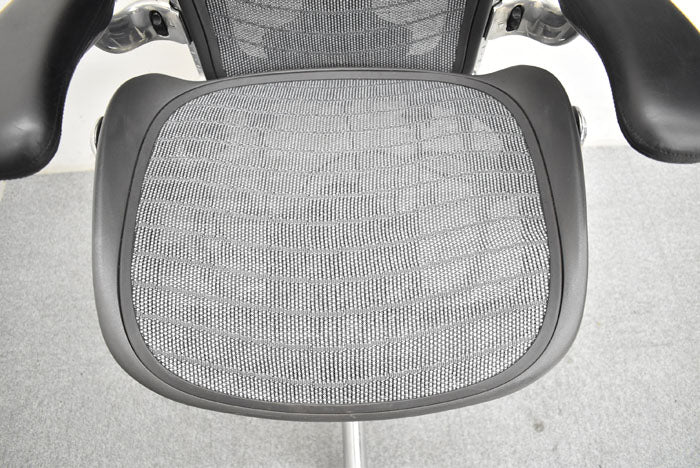 ハーマンミラー Hermanmiller アーロンチェア Bサイズ フル装備 ポスチャーフィット ウェーブメッシュ ポリッシュフレーム 2023051802【中古オフィス家具】【中古】