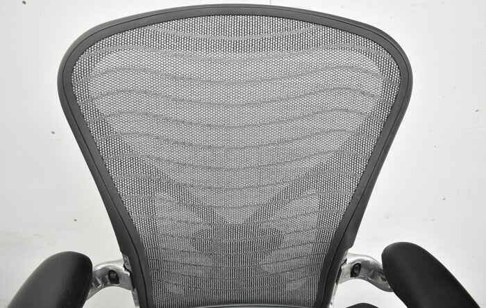 ハーマンミラー Hermanmiller アーロンチェア Bサイズ フル装備 ポスチャーフィット ウェーブメッシュ ポリッシュフレーム 2023051804【中古オフィス家具】【中古】