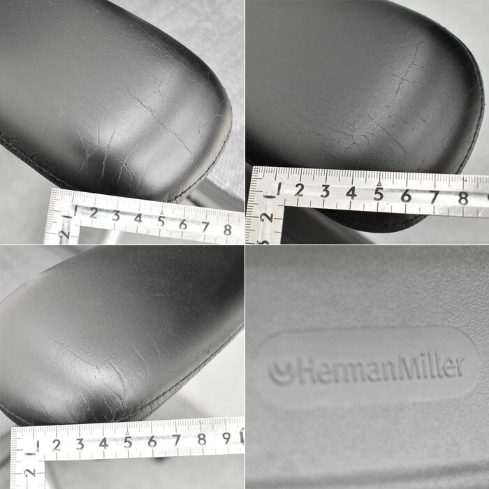ハーマンミラー Hermanmiller アーロンチェア Bサイズ フル装備 ポスチャーフィット ウェーブメッシュ ポリッシュフレーム 2023051804【中古オフィス家具】【中古】