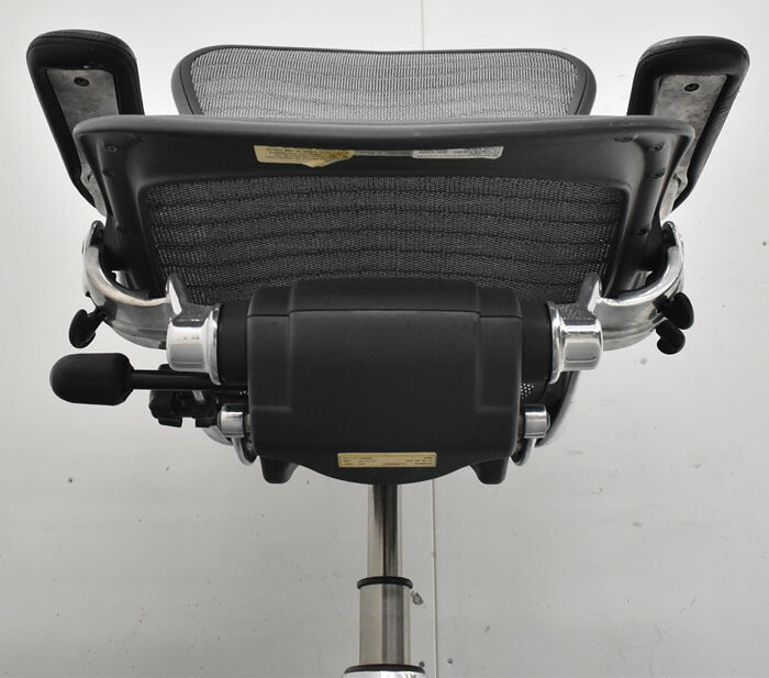 ハーマンミラー Hermanmiller アーロンチェア Bサイズ フル装備 ポスチャーフィット ウェーブメッシュ ポリッシュフレーム 2023051804【中古オフィス家具】【中古】