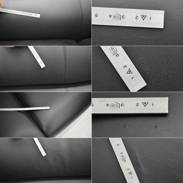 オカムラ 応接6点セット 総革張り ブラック W2080 2020082403【中古オフィス家具】【中古】