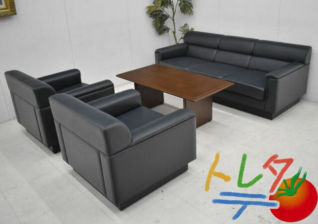 コクヨ+イトーキ サラトガ3+XJシリーズ 応接4点セット W1850 2020121403【中古オフィス家具】【中古】
