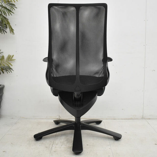 オカムラ レオパード ブラック スターベース(キャスタータイプ)ミドルバック 2021011805【中古オフィス家具】【中古】