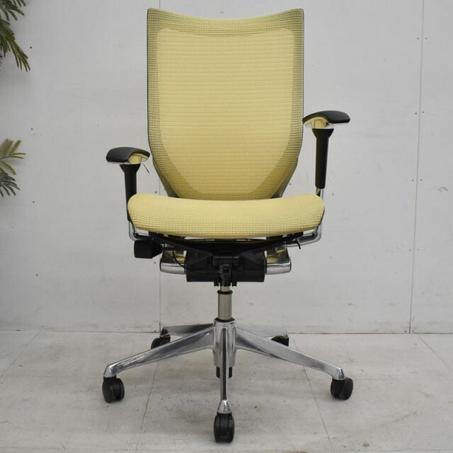 オカムラ バロン ハイバック 可動肘 スタンダードメッシュ ポリッシュ 新型肘パット 2021051402【中古オフィス家具】【中古】