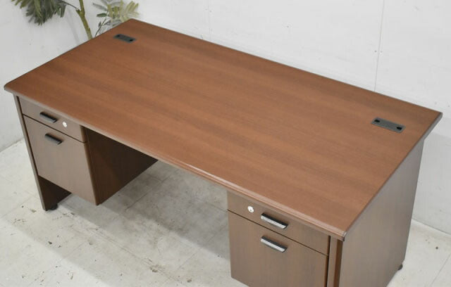 オカムラ DXシリーズ 役員用木製両袖机 H1600 2021071304【中古オフィス家具】【中古】