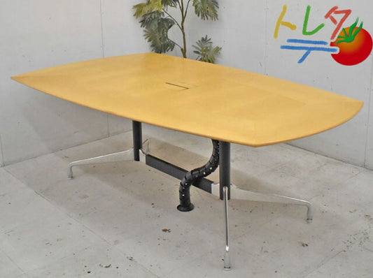 ハーマンミラー　セグメンテッドベーステーブル　台形型　W2100　2021093002【中古オフィス家具】【中古】