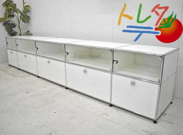 USM Haller ハラーシステム 5列2段 ホワイト W3275 2021100402【中古オフィス家具】【中古】