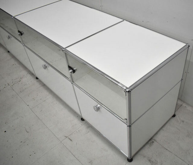 USM Haller ハラーシステム 5列2段 ホワイト W3275 2021100402【中古オフィス家具】【中古】
