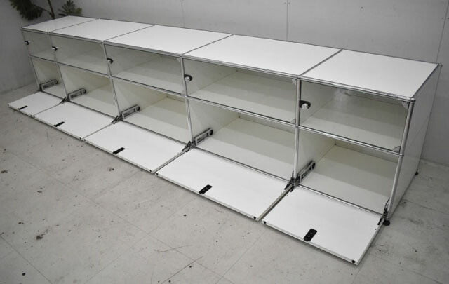 USM Haller ハラーシステム 5列2段 ホワイト W3275 2021100402【中古オフィス家具】【中古】