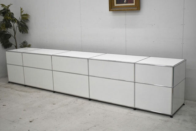 USM Haller ハラーシステム 5列2段 ホワイト W3275 2021100402【中古オフィス家具】【中古】