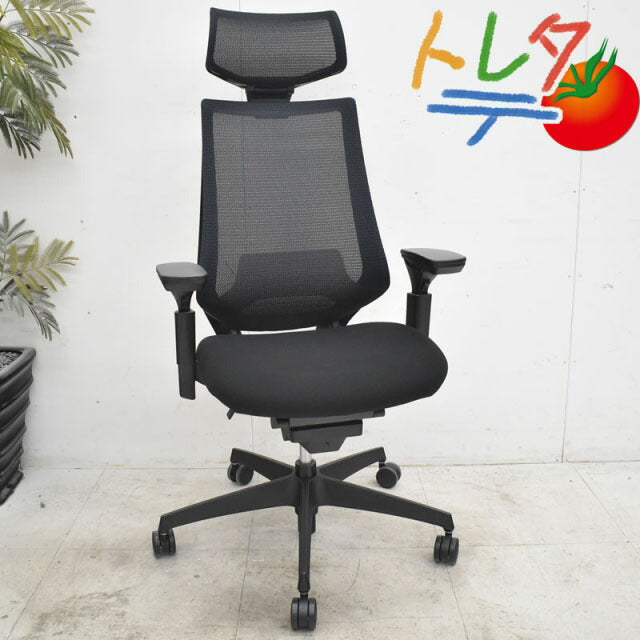 コクヨ デュオラ エクストラハイバック 可動肘 ランバーサポート 2017年製 2021112505【中古オフィス家具】【中古】