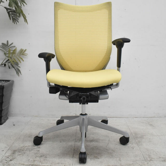 オカムラ バロン ハイバック 可動肘(新型肘パット) シルバー脚 2021112706【中古オフィス家具】【中古】