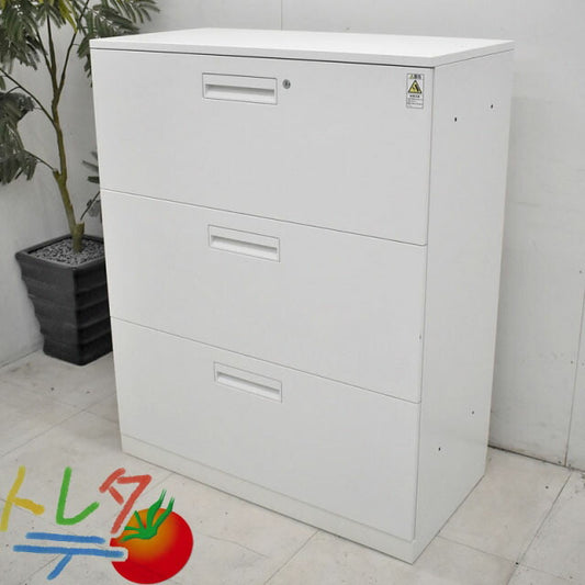 コクヨ エディア 3段ラテラル書庫 天板付 W900 2021120702【中古オフィス家具】【中古】