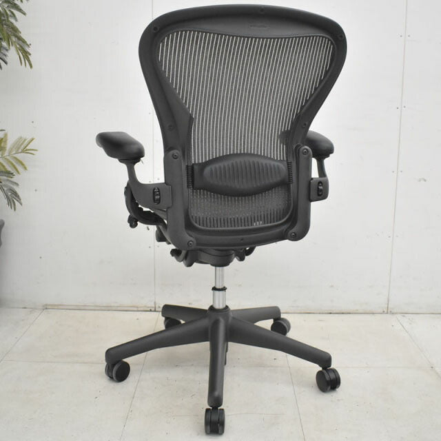 ハーマンミラー アーロンチェア Bサイズ フル装備 ランバーサポート グレー 2021122503【中古オフィス家具】【中古】