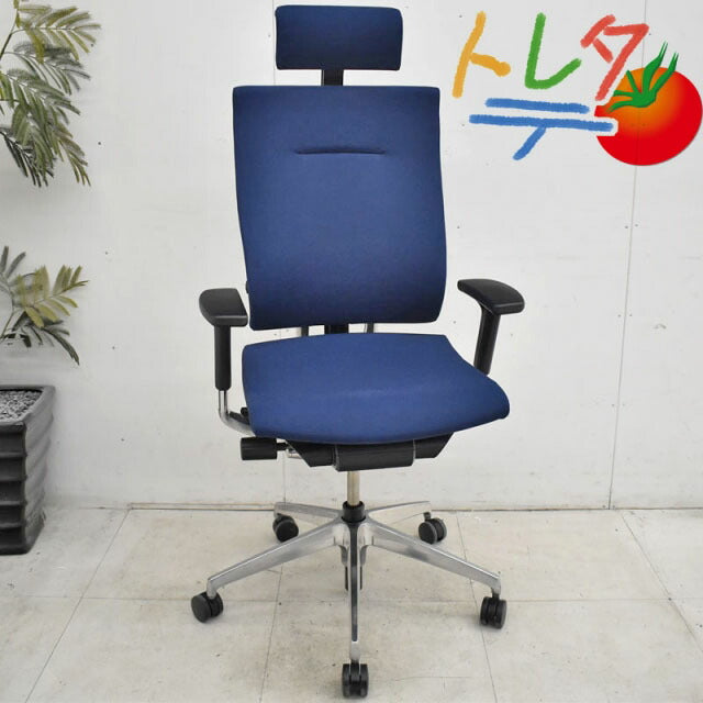 イトーキ スピーナ 可動肘 ヘッドレスト ポリッシュ脚 2022012203【中古オフィス家具】【中古】