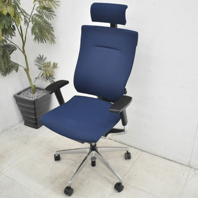イトーキ スピーナ 可動肘 ヘッドレスト ポリッシュ脚 2022012203【中古オフィス家具】【中古】