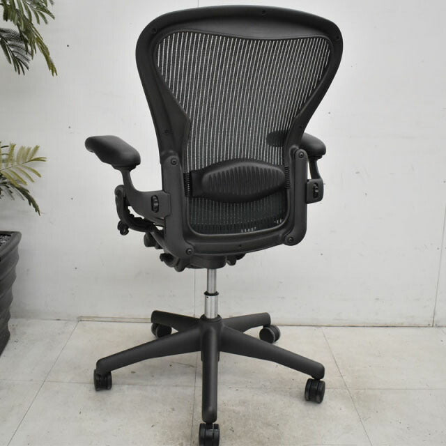 ハーマンミラー アーロンチェア フル装備 Bサイズ ランバーサポート グリーン 2022012707【中古オフィス家具】【中古】