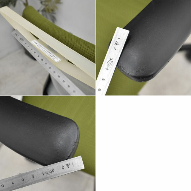 コクヨ M4シリーズ 固定肘 ハンガー付 グリーン 2022020102【中古オフィス家具】【中古】