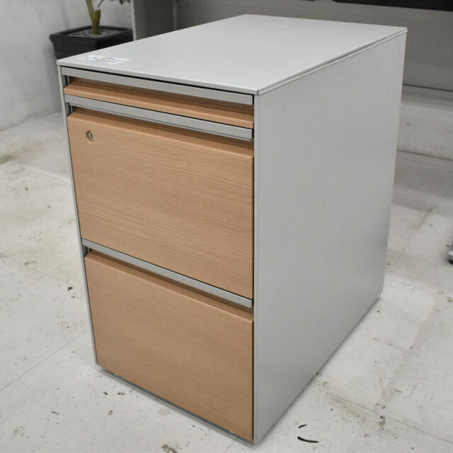 オカムラ プロステージクレスト デスク+ワゴンセット 幕板 W1500 2022040205【中古オフィス家具】【中古】