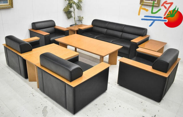 オカムラ プレビアシリーズ 高級応接9点セット W1965 2022041801【中古オフィス家具】【中古】