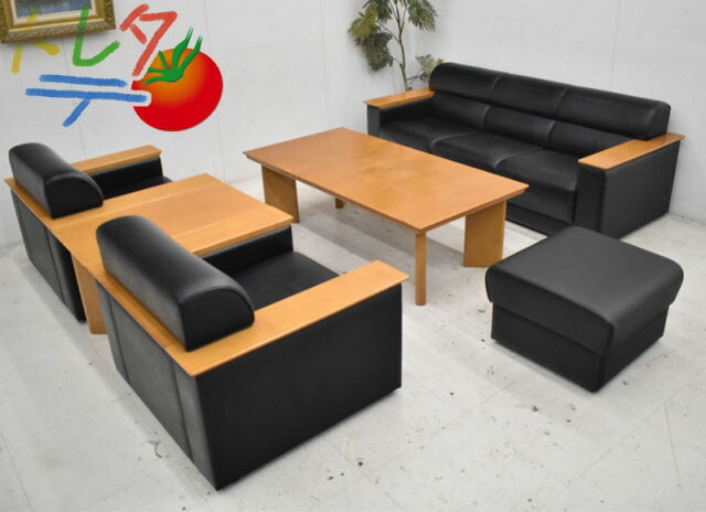 オカムラ プレビアシリーズ 高級応接6点セット W1965 2022041802【中古オフィス家具】【中古】