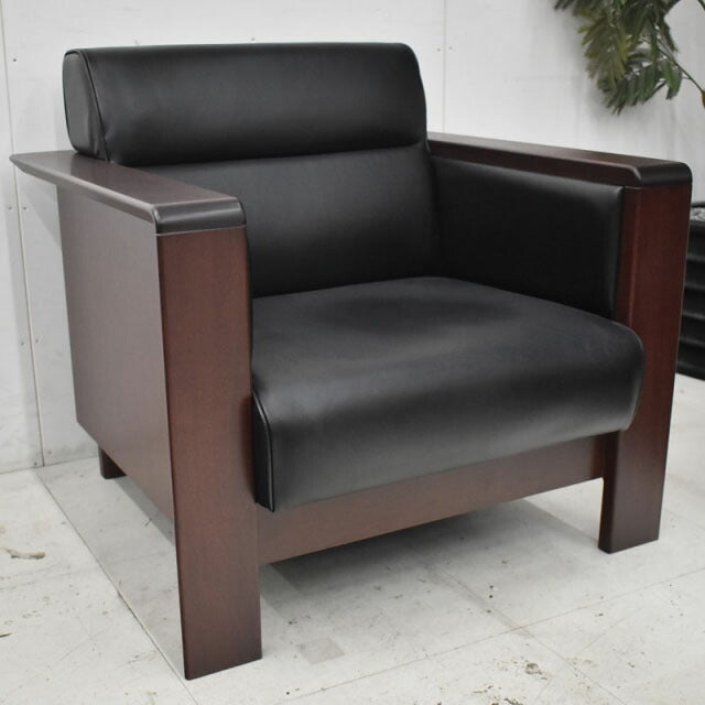イトーキ XAシリーズ 高級応接7点セット 革張り W1400 2022051301【中古オフィス家具】【中古】