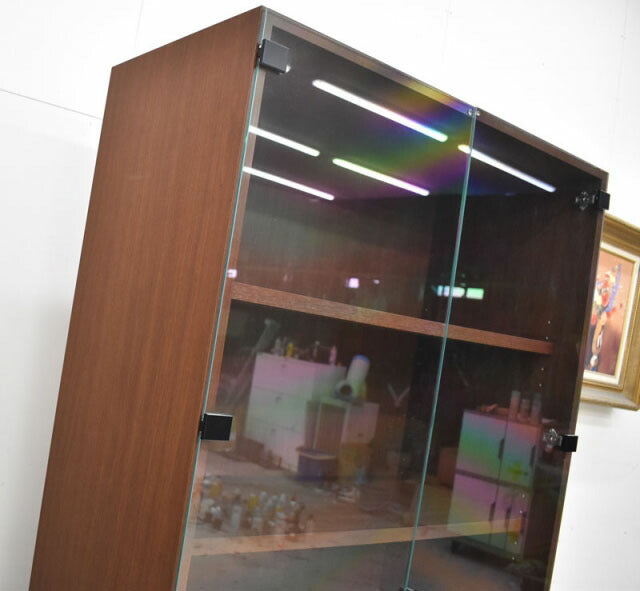 オカムラ EX-38シリーズ 役員用木製書棚 ガラス扉 W900 2022060802【中古オフィス家具】【中古】