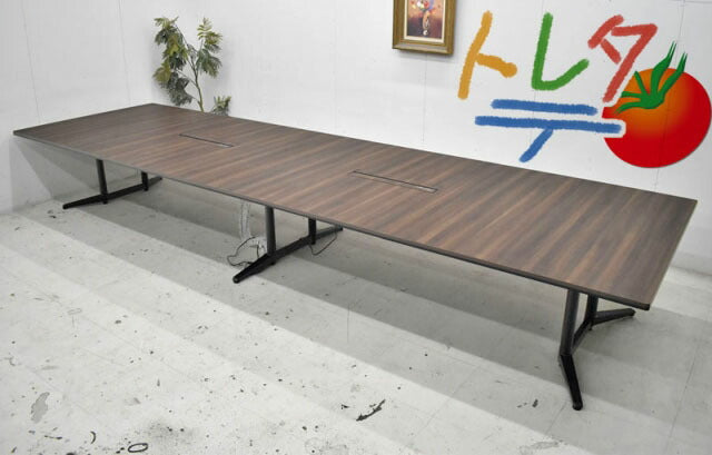 オカムラ ラティオII 上下昇降大型会議テーブル 配線ユニット 2019年製 W4800 2022061401【中古オフィス家具】【中古】