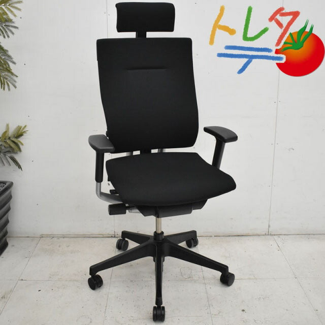 イトーキ スピーナ 可動肘 ヘッドレスト 2018年製 2022062804【中古オフィス家具】【中古】