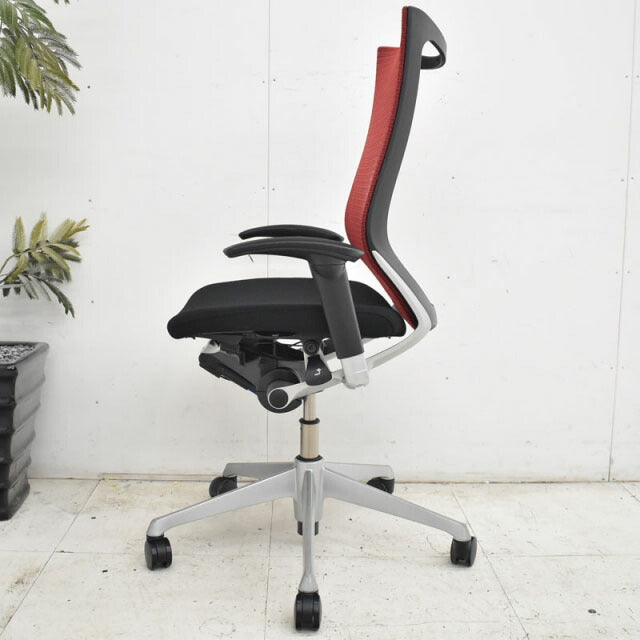 オカムラ バロン ハイバック 可動肘(新型肘パット) シルバー脚 2022072003【中古オフィス家具】【中古】